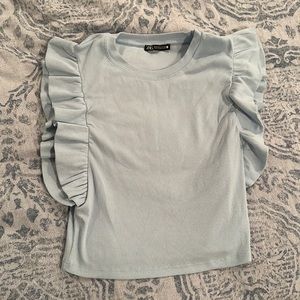 zara tank top with ruffled sleeves